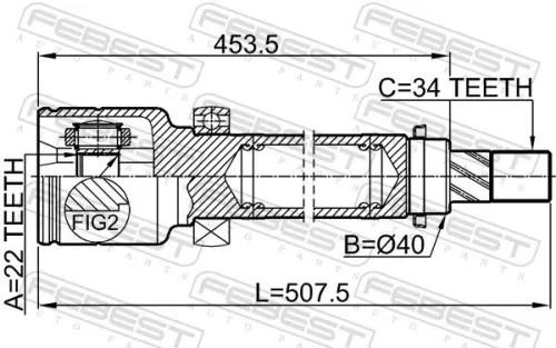 FEBEST Joint Kit, drive shaft (2111-CB8RH)