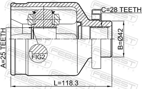 FEBEST Joint Kit, drive shaft (2211-MAGRH)