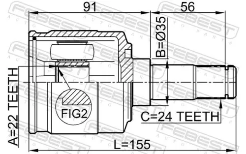 FEBEST Joint Kit, drive shaft (2211-SPAATLH)