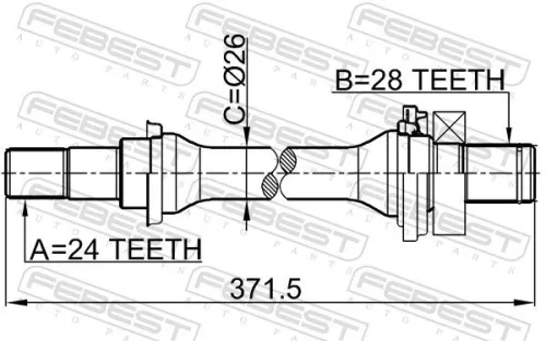 FEBEST Drive Shaft (2212-SPAAT)