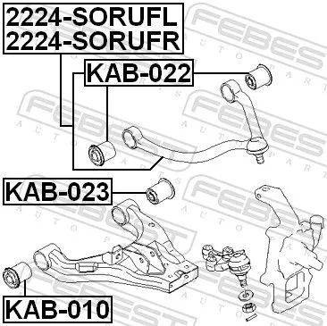 FEBEST Control/Trailing Arm, wheel suspension (2224-SORUFL)