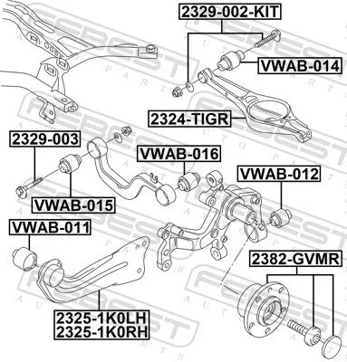 FEBEST Control/Trailing Arm, wheel suspension (2325-1K0LH)