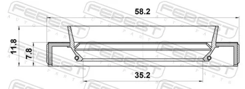 FEBEST Seal Ring, wheel hub (95JBY-36580812X)