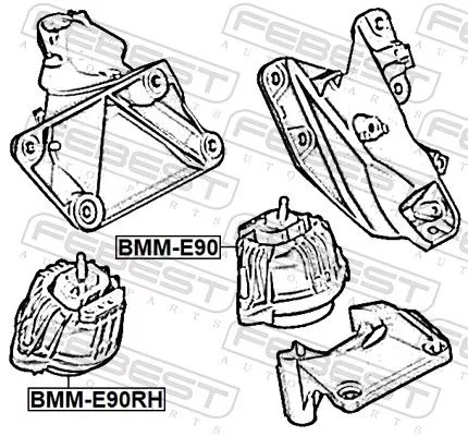 FEBEST Mounting, engine (BMM-E90RH)