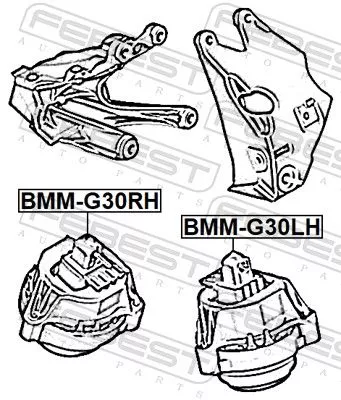 FEBEST Mounting, engine (BMM-G30LH)
