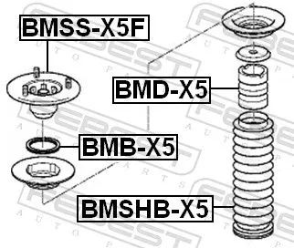 FEBEST Suspension Strut Support Mount (BMSS-X5F)