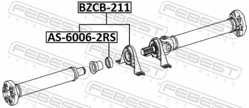 FEBEST Bearing, propshaft centre bearing (BZCB-211)