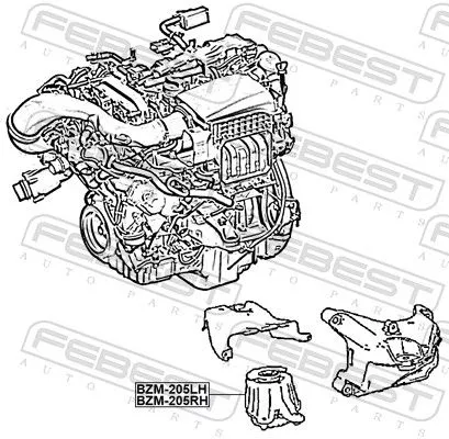 FEBEST Mounting, engine (BZM-205LH)
