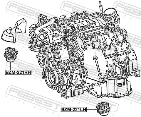 FEBEST Mounting, engine (BZM-221RH)