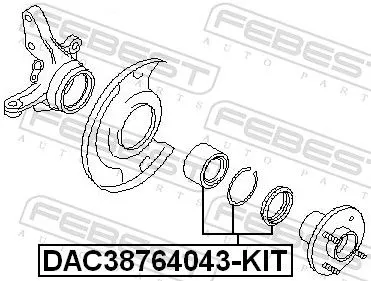FEBEST Wheel Bearing (DAC38764043-KIT)