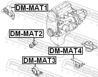 FEBEST Mounting, engine (DM-MAT2)