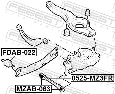 FEBEST Mounting, control/trailing arm (FDAB-022)