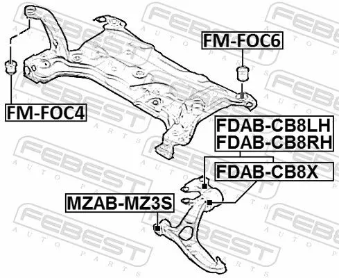 FEBEST Mounting, control/trailing arm (FDAB-CB8LH)