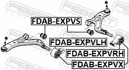 FEBEST Mounting, control/trailing arm (FDAB-EXPVRH)