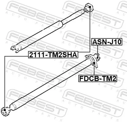 FEBEST Bearing, propshaft centre bearing (FDCB-TM2)