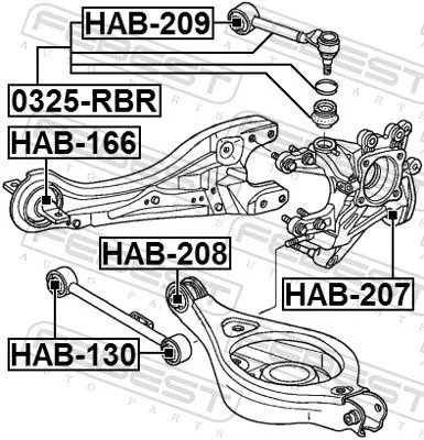 FEBEST Mounting, control/trailing arm (HAB-208)