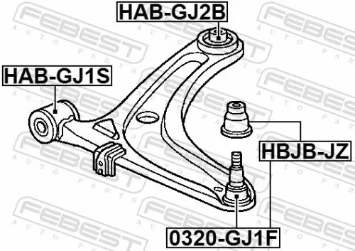 FEBEST Mounting, control/trailing arm (HAB-GJ2B)