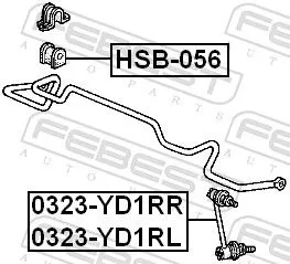 FEBEST Mounting, stabiliser bar (HSB-056)
