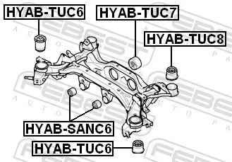 FEBEST Bushing, axle beam (HYAB-TUC6)