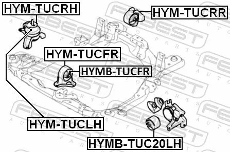 FEBEST Mounting, engine (HYM-TUCRH)