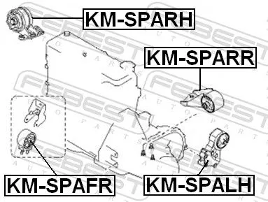 FEBEST Mounting, engine (KM-SPALH)