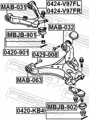 FEBEST Mounting, control/trailing arm (MAB-063)
