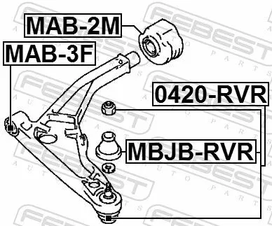 FEBEST Mounting, control/trailing arm (MAB-2M)