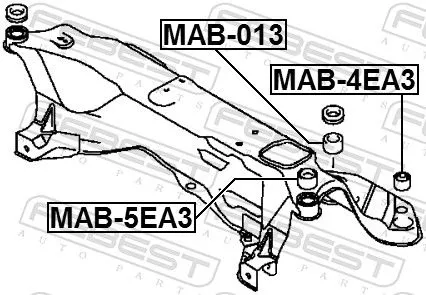 FEBEST Bushing, axle beam (MAB-5EA3)