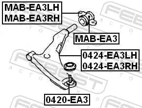 FEBEST Mounting, control/trailing arm (MAB-EA3LH)