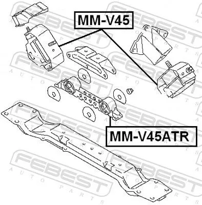 FEBEST Mounting, engine (MM-V45ATR)