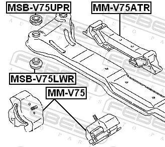 FEBEST Mounting, engine (MM-V75)