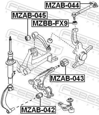 FEBEST Mounting, control/trailing arm (MZAB-045)
