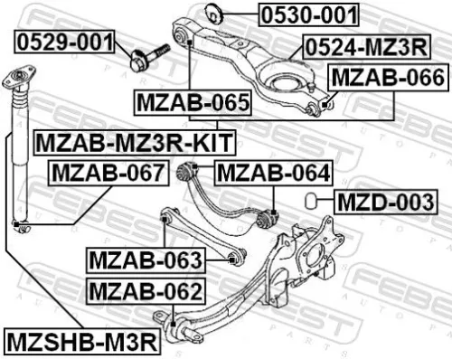 FEBEST Mounting, control/trailing arm (MZAB-062)