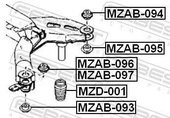 FEBEST Bushing, axle beam (MZAB-095)
