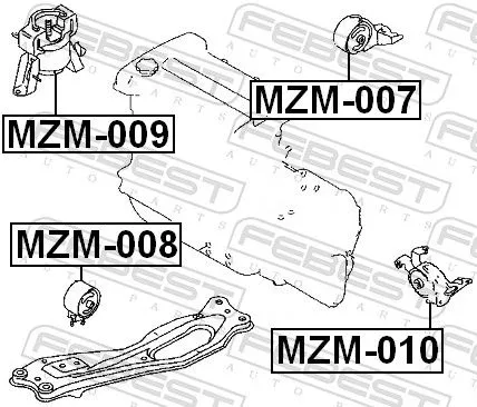 FEBEST Mounting, engine (MZM-009)