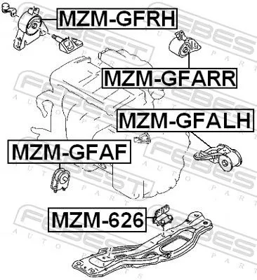 FEBEST Mounting, engine (MZM-GFALH)