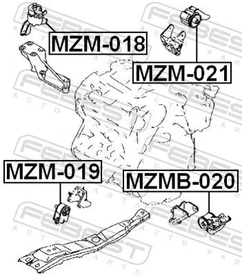 FEBEST Mounting, engine (MZMB-020)