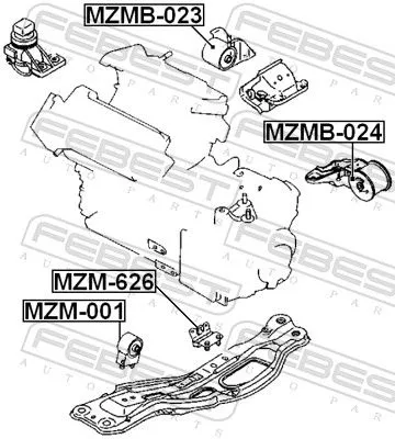 FEBEST Mounting, engine (MZMB-024)
