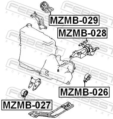FEBEST Mounting, engine (MZMB-026)