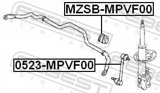 FEBEST Mounting, stabiliser bar (MZSB-MPVF00)