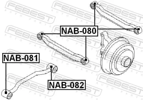 FEBEST Mounting, control/trailing arm (NAB-082)