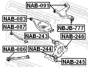 FEBEST Mounting, control/trailing arm (NAB-083)
