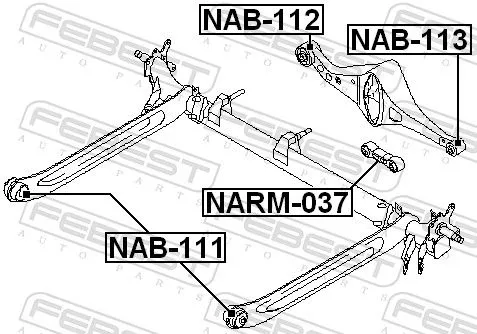 FEBEST Mounting, control/trailing arm (NAB-112)