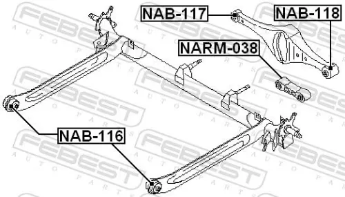 FEBEST Mounting, control/trailing arm (NAB-117)