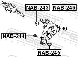 FEBEST Mounting, control/trailing arm (NAB-244)