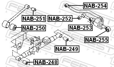 FEBEST Mounting, control/trailing arm (NAB-250)