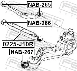 FEBEST Mounting, control/trailing arm (NAB-266)