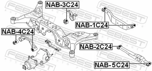 FEBEST Mounting, control/trailing arm (NAB-2C24)