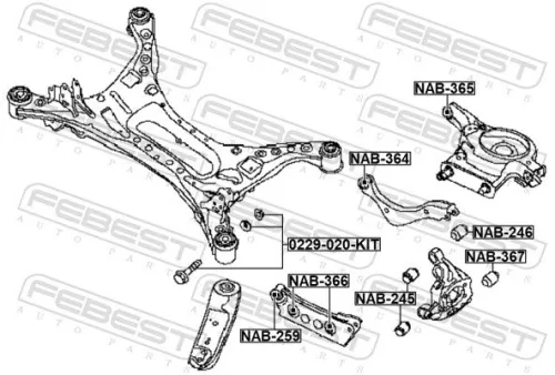 FEBEST Mounting, control/trailing arm (NAB-364)