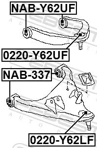 FEBEST Mounting, control/trailing arm (NAB-Y62UF)